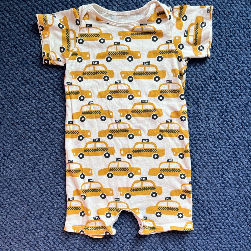 NYC Yellow Taxi Print Kids Romper